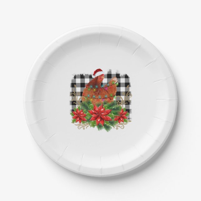 Chicken Christmas Paper Plate (Front)