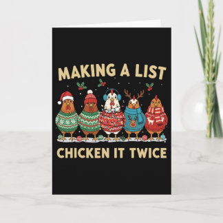Chicken Christmas Shirt, Making A List Chicken It  Card