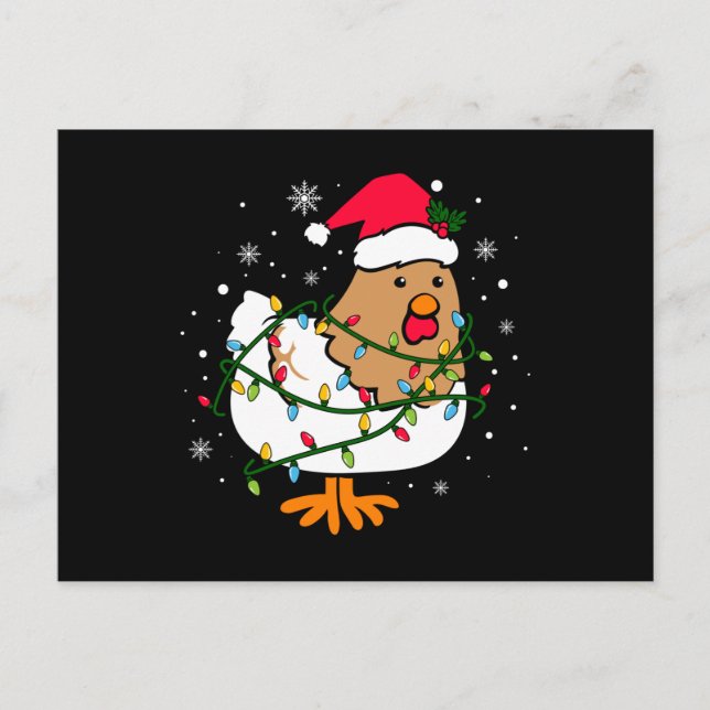 Chicken Christmas Tree, Chicken Lover Christmas Postcard (Front)