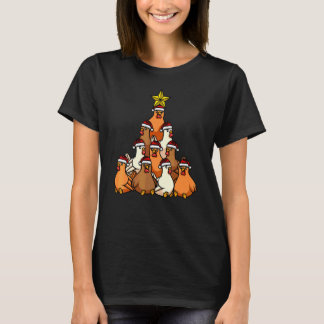 Chicken Christmas Tree Cute Christmas Tree Animals T-Shirt