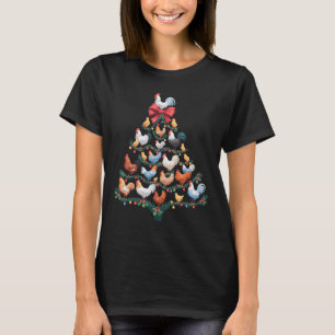 Chicken Christmas Tree Farm Animal Holiday Decor T-Shirt