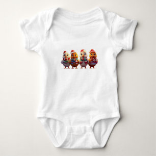 Chicken Christms Baby Bodysuit