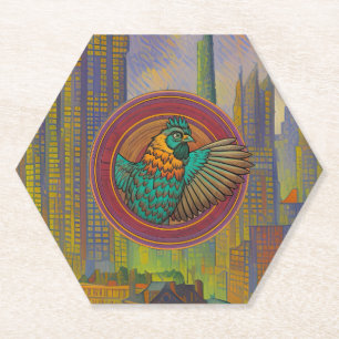 Chicken Circle Design Paper Coaster