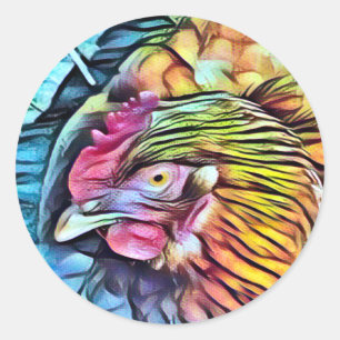 CHICKEN   CLASSIC ROUND STICKER