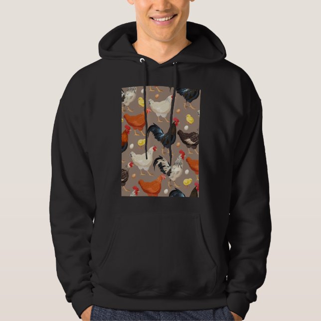 chicken colorfull pattern Active  Hoodie (Front)