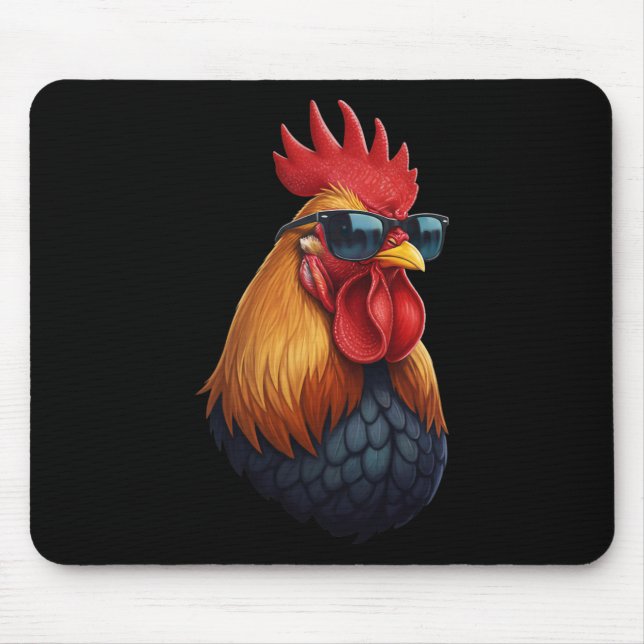 Chicken Coop Boss Rooster With Shades  Mouse Pad (Front)