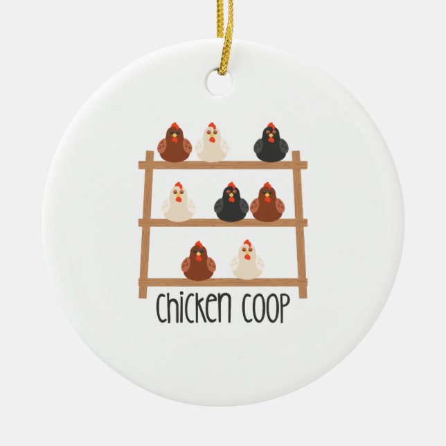 Chicken Coop Ceramic Ornament (Front)