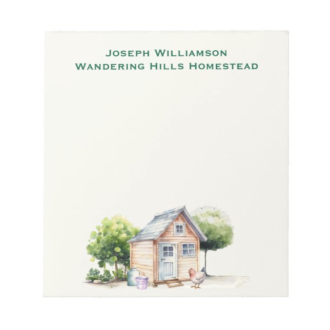 Chicken Coop Personalized Notepad (Front)