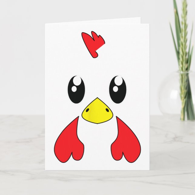 Chicken Costume Halloween Chicken Face Rooster Fun Card (Front)