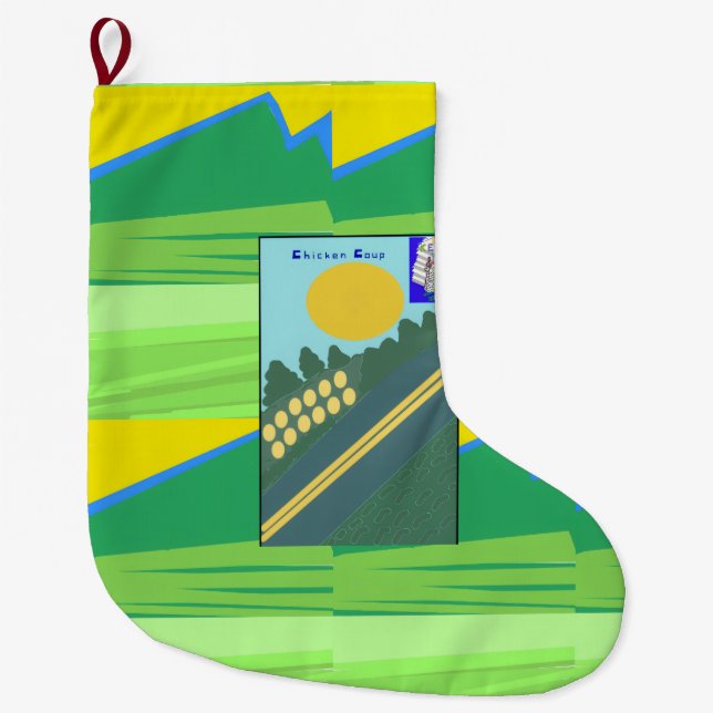 Chicken Coup Large Christmas Stocking (Front)