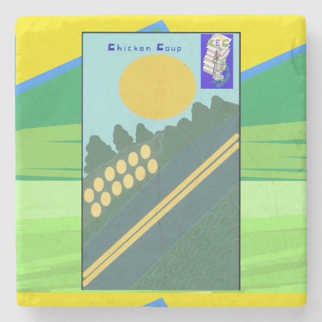 Chicken Coup  Stone Coaster (Front)