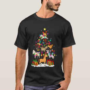 Chicken Cow Farm Animal Farmer Christmas Tree Funn T-Shirt