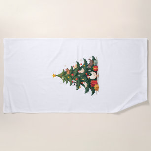 Chicken Cow Goat Horse Farm Animal Farmer Christma Beach Towel