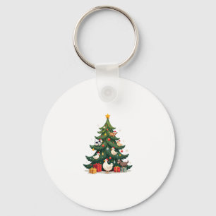 Chicken Cow Goat Horse Farm Animal Farmer Christma Keychain