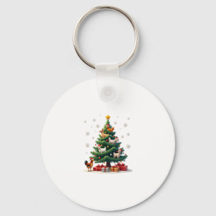 Chicken Cow Goat Horse Farm Animal Farmer Christma Keychain
