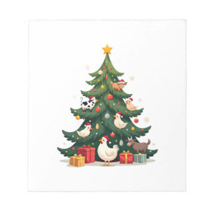 Chicken Cow Goat Horse Farm Animal Farmer Christma Notepad