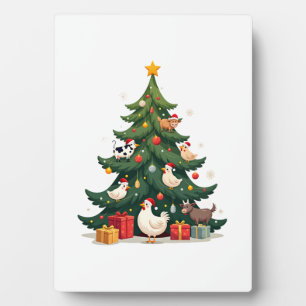 Chicken Cow Goat Horse Farm Animal Farmer Christma Plaque
