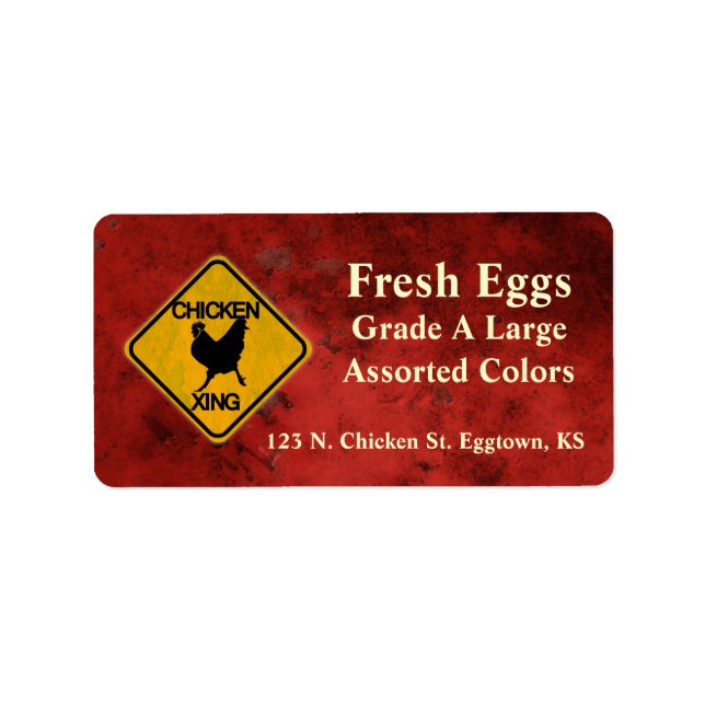 Chicken Crossing Egg Label (Front)