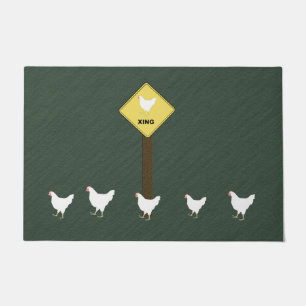 Chicken Crossing Large Doormat