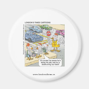 Chicken Crossing Road Drôle Aimant de nouveauté