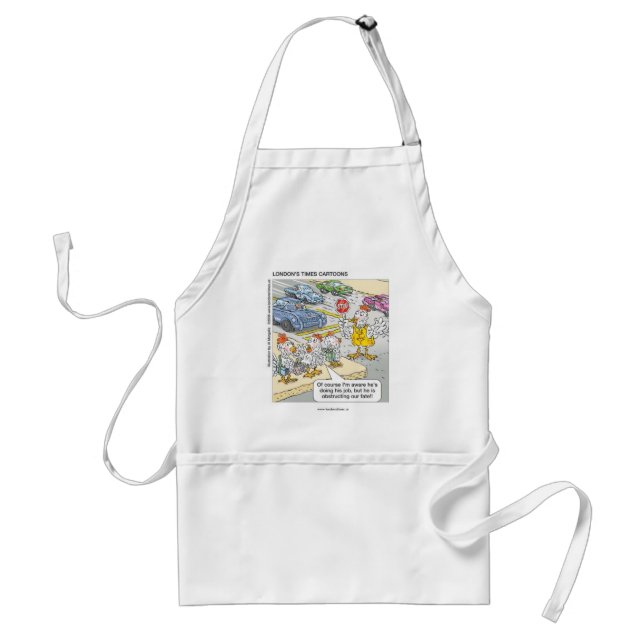 Chicken Crossing Road Funny Apron (Front)