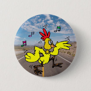 Chicken Crossing The Road 2 Inch Round Button
