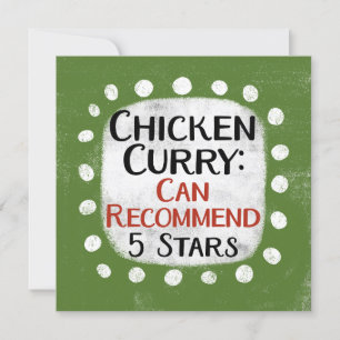 Chicken Curry Review 5 Stars Greeting Card