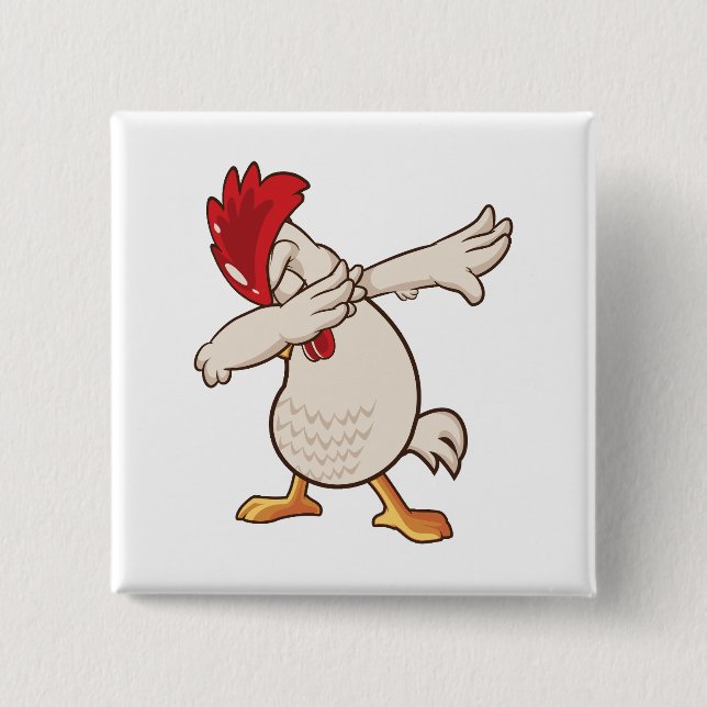 Chicken Dabbing Farmer Dab Dance 2 Inch Square Button (Front)