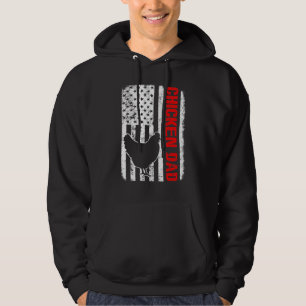 Chicken Dad American Flag Hoodie