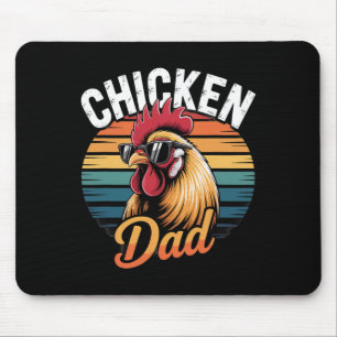Chicken Dad Funny Rooster Retro Sunset Vintage Far Mouse Pad