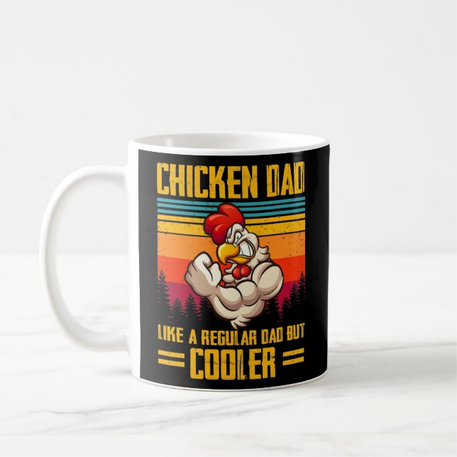 Chicken Dad Like A Regular Dad Farmer Farming Coffee Mug (Left)