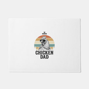 Chicken Dad Vintage Sunset Funny Chicken Lover Shi Doormat