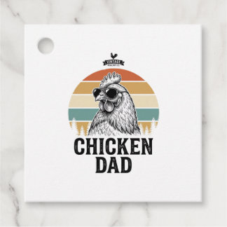 Chicken Dad Vintage Sunset Funny Chicken Lover Shi Favour Tags