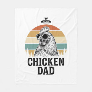 Chicken Dad Vintage Sunset Funny Chicken Lover Shi Fleece Blanket