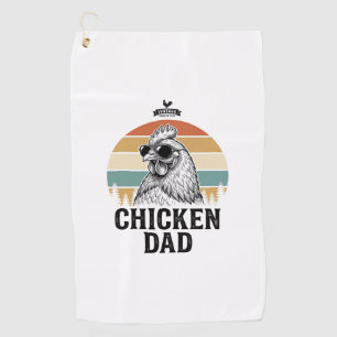 Chicken Dad Vintage Sunset Funny Chicken Lover Shi Golf Towel