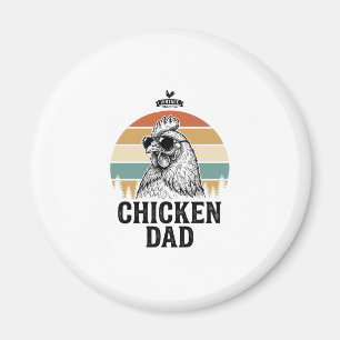 Chicken Dad Vintage Sunset Funny Chicken Lover Shi Magnet