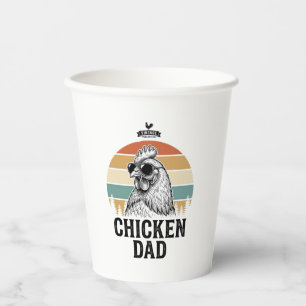 Chicken Dad Vintage Sunset Funny Chicken Lover Shi Paper Cups