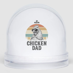 Chicken Dad Vintage Sunset Funny Chicken Lover Shi Snowglobe