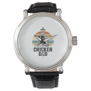 Chicken Dad Vintage Sunset Funny Chicken Lover Shi Watch