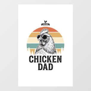 Chicken Dad Vintage Sunset Funny Chicken Lover Shi Window Cling