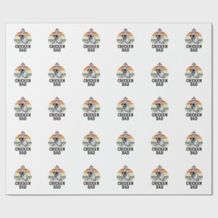 Chicken Dad Vintage Sunset Funny Chicken Lover Shi Wrapping Paper