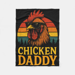 Chicken Daddy - Funny Poultry Farmer Retro Fleece Blanket