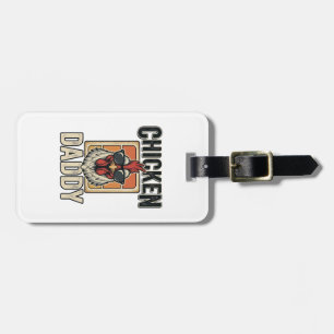 Chicken Daddy Funny Rooster Vintage Vector Shirt_1 Luggage Tag