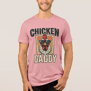 Chicken Daddy Funny Rooster Vintage Vector Shirt_1 Tri-Blend Shirt