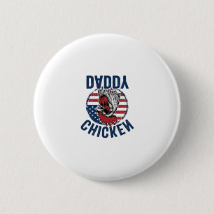 Chicken Daddy Rooster Vintage Patriotic Shirt Desi 2 Inch Round Button