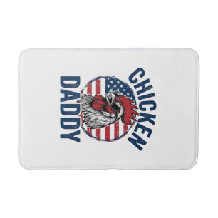 Chicken Daddy Rooster Vintage Patriotic Shirt Desi Bath Mat