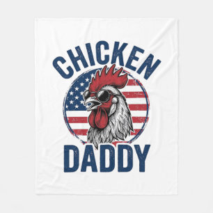 Chicken Daddy Rooster Vintage Patriotic Shirt Desi Fleece Blanket