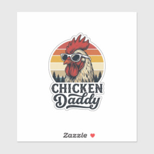 Chicken Daddy Rooster Vintage Sunset Vector Design