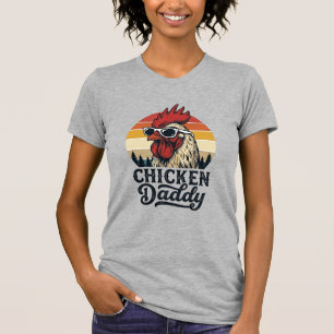 Chicken Daddy Rooster Vintage Sunset Vector Design T-Shirt