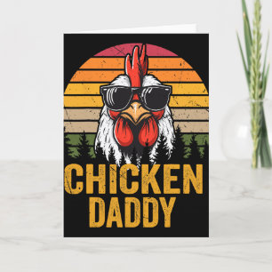 Chicken Daddy Vintage Rooster For Dad Farmer Fathe Card